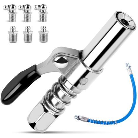 G Embout Pompe A Graisse, avec Tuyau 30Cm Raccord Rapide Embout Kit Pompe à Graisse pour Graisseur, Pompe à Graisse à Une Main pour Toutes Sortes de Pompes à Graisse (1/5)