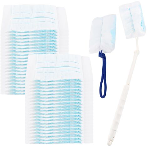 40 Pièces pour Swiffer Plumeau Poussiere Recharge Kit, Recharges de Plumeau avec 2 Poignée, Outil de Dépoussiérage, Non parfumés, Kit de Dépoussiérage pour Nettoyer La Saleté, Les Poils (1/5)