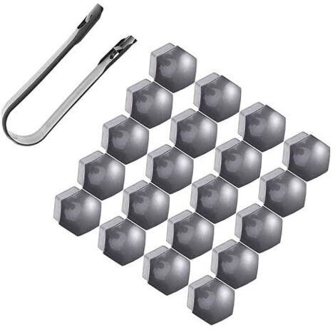 L'Ensemble couvre tous les goujons de faire pivoter les formes hexagonales,21mm, gris clair, avec la suppression de 20 pc + 1 pc. (1/5)