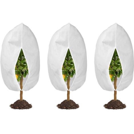 Lot de 3 protections contre le froid pour plantes avec cordon et fermeture éclair Protection pour plantes réutilisable 60x80 cm (1/5)
