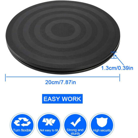 Plateau tournant universel en plastique PP, rotation à 360°, diamètre 20 cm