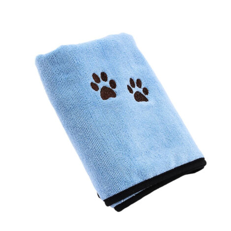 Lot de 2 serviettes de bain pour animaux, bleu clair, 50 × 90 cm (1/5)