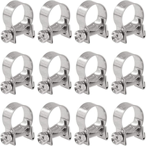 Lot de 12 colliers de serrage en acier inoxydable 304, diamètre 13–15 mm (1/5)