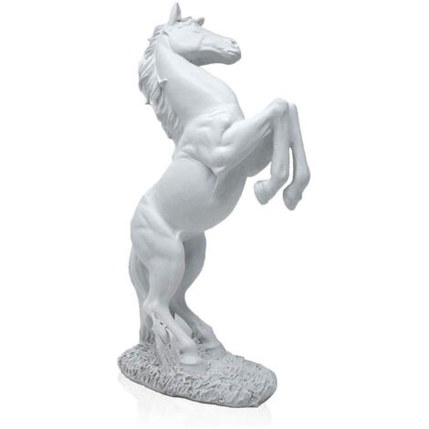 Statue décorative de cheval en résine, figurine cheval blanc debout, modèle BS-020 (1/5)