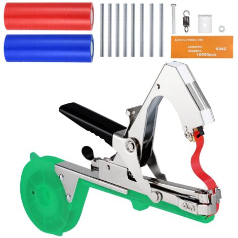 Machine à attacher les plantes avec 20 rouleaux de ruban adhésif + 10 000 agrafes pour raisins, tomates, vignes, légumes, fleurs (1/5)