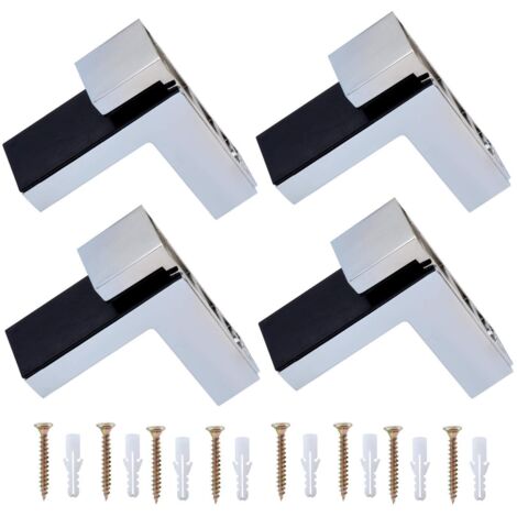 4PCS Verre/Bois Support D'Etagère Support Mural pour étagère de 5 à 30 mm d'épaisseur