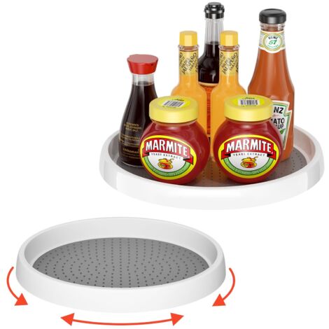 Pack de 2 tourne-disque Réfrigérateur Organisateur, 25 et 30 cm Plaque Tournante, 360 Tournant range-Épices, la Rotation étagère à Épices pour le Stockage, la Cuisine des Épices et de l'Organisation, (1/5)