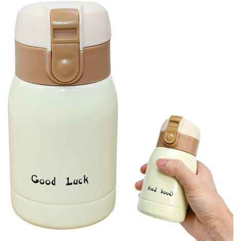 Petite bouteille d'eau, mini thermos 200 ml, bouteille d'eau en acier inoxydable avec paille, bouteille pour enfants pour boissons chaudes, mini thermos portable, mini bouteille à café pour le travail (1/5)