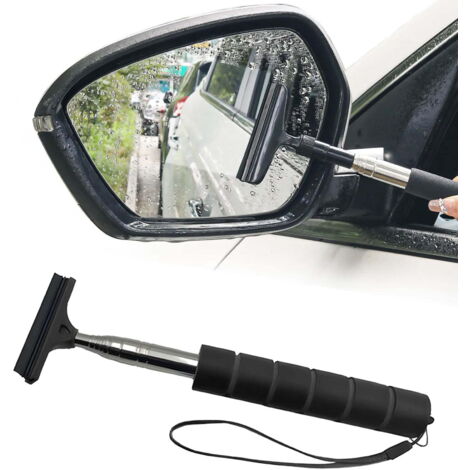 Essuie-glace télescopique - 1, Acier inoxydable, Pour rétroviseur, Désembuage vitres, Nettoyage plaque - Convient pour voiture
