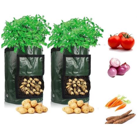 5 pièces sacs de culture de jardin en plein air potager engrais seau sacs de croissance des plantes 10 gallons 35x45cm