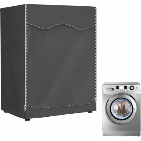 (Gris clair, 60 x 55 x 85 cm) Pour machine à laver et sèche-linge d'extérieur , housse pour machine à laver imperméable avec ouverture frontale (1/5)
