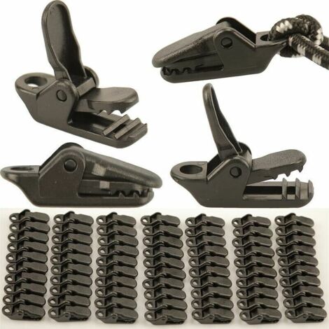 70 pcs de Fixation Bache Auvent, Clips de Verrouillage Clips de Bâche Clips Toile de Tente en Linoléum en Plastique pour Bache Auvent, Pinces à Bâche Tarp Clip Tent Clip (1/5)