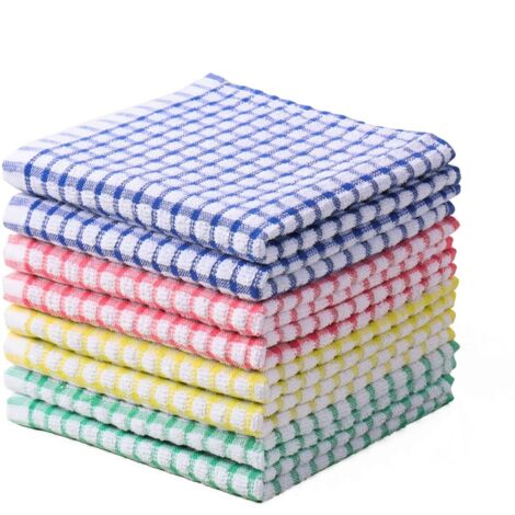 Chiffon Nettoyage Cuisine - 8 pièces, Chiffon Coton Éponge Super Absorbant - 30,5x30,5cm
