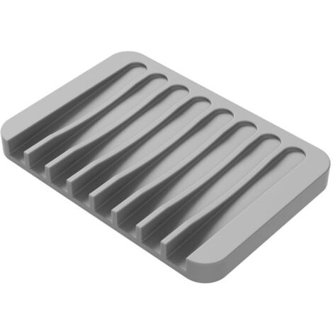 Porte-Savon - 1 pièce, Porte-Savon Silicone Auto-Drainant Évacuation - Gris, Pour Douche/Cuisine