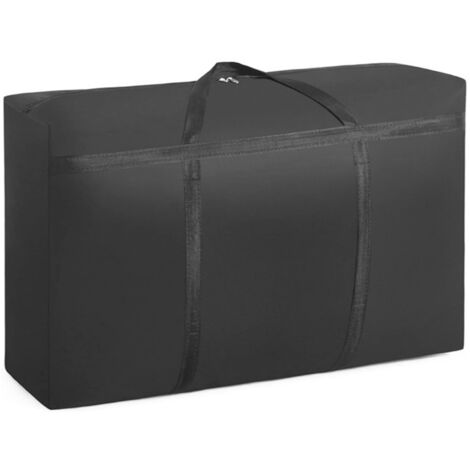 Sacs déménagement pliables - 1 pièce, 150L grande capacité noir zippée poignée - Pour vêtements/literie/couette/oreiller/doudoune
