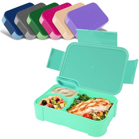 Boîte à Déjeuner Enfant - 1 pièce, Boîte à Déjeuner Enfant 900ml Anti-Fuite - Bleu Lac, Micro-Onde/Lave-Vaisselle Compatible, Pour École/Pique-Nique