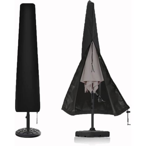 Housse Parasol Jardin - 1 pièce, Housse Parasol Jardin Imperméable Coupe-Vent 190x50x35cm - Noir
