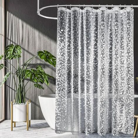 Rideau Douche Anti-Moisissure - 1 pièce, Rideau Douche Anti-Moisissure Imperméable 180x200cm - Motif Galets, Pour Baignoire