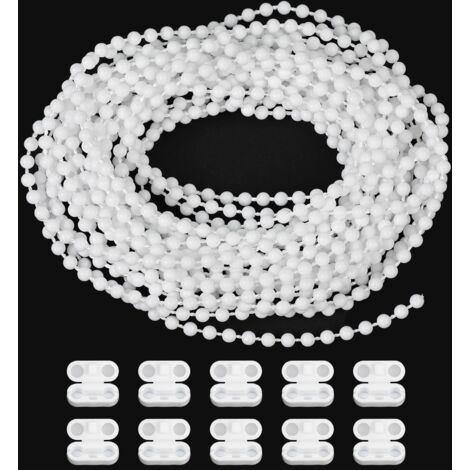 Chaîne Store Enrouleur - 1 pièce, Chaîne Store Enrouleur Blanc 6m + 10 Connecteurs - Remplacement