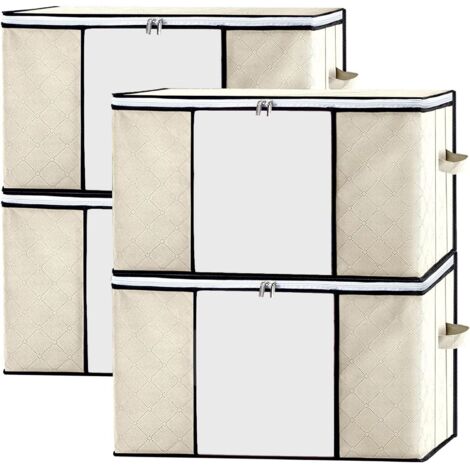 Boîte Rangement Vêtement - 4 pièces, Boîte Rangement Vêtement Beige 60x40x35cm - 4 Compartiments (1/5)