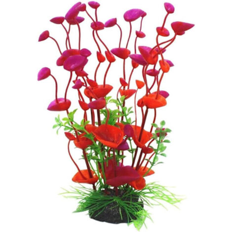 Plante artificielle aquarium - 1 pièce, plastique rouge décoration sous-marine - Rouge
