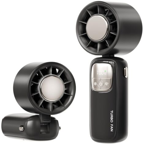 TEC SuperCool Ice Tech – Mini ventilateur turbo portable – Ventilateur personnel portable – Batterie longue durée de vie de 12 h – Technologie TEC SuperCool Ice Tech – Pliable – Pour voyage, bureau