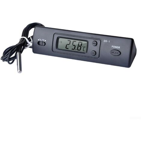 Thermomètre de voiture à écran LCD avec sonde externe pour surveillance de la température intérieure et extérieure (1/2)