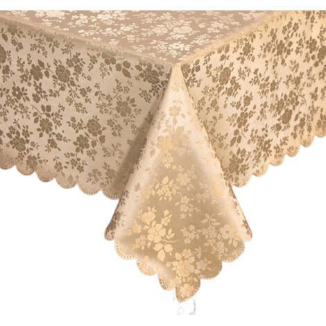 Nappe rectangulaire, lavable et facile à nettoyer, adaptée aux cuisines et salles à manger (beige). 52pouce x 70pouce) (1/5)