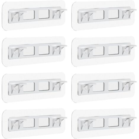8Support d'étagère auto-adhésif -Aucun perçage requis -Plateau à double rangée de compartiments -Convient aux armoires de cuisine (1/5)