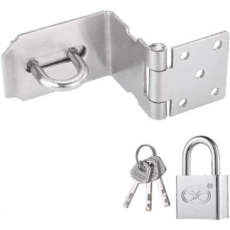 1Ensemble de cadenas - 4pouce90Plaque de verrouillage de degré +30Cadenas en fer plaqué de 2,5 cm, avec3Mettez la clé (1/5)