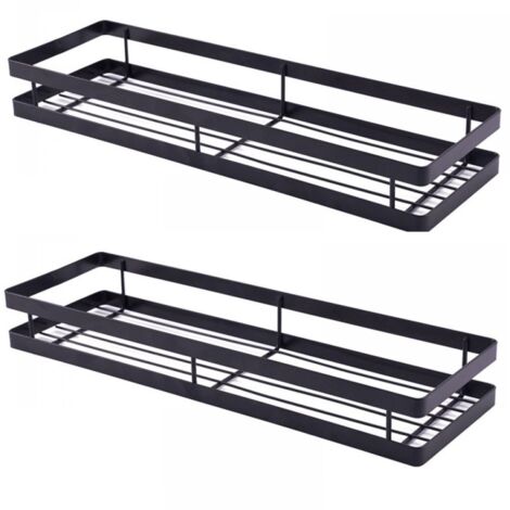 2pcs support de rangement mural,40Étagère de rangement suspendue flexible noire (cm) (1/5)