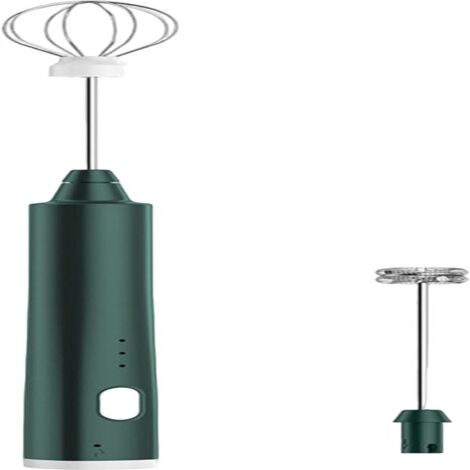 Mini mousseur à lait électrique – 3Multifonctionnel –correspondre2Batteur à œufs –vert foncé (1/5)