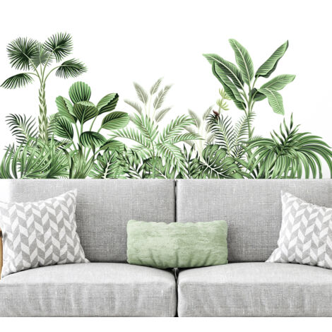 Stickers muraux en forme de feuilles de palmier, parfaits pour les salons, décorations murales sur le thème des plantes (1/5)