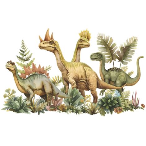 2Stickers muraux dinosaures jurassiques, décoration de chambre d'enfant (1/5)