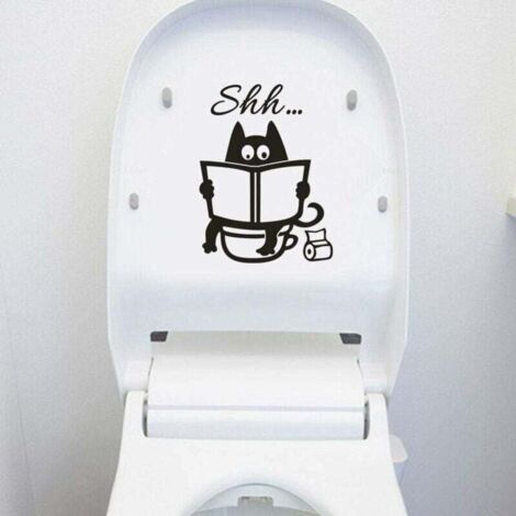 Autocollants pour toilettes, motifs de chats mignons, autocollants pour siège de toilette, décorations amusantes (1/5)