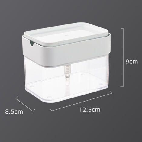 Distributeur de liquide vaisselle - porte-savon + éponge individuelle (1/5)