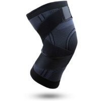 Genouillère latéraux Stabilisateurs et de la Patella-Gelpolstern, réglable en Compression Genouillère pour la douleur au Genou(Noir,M)