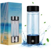 Bouteille à Eau Hydrogène, Bouteille d'eau Portable pour Hydrogène, 420 ML Bouteille d'eau d'hydrogène, Chargement USB Portable pour la Maison, le Bureau et les Voyages (Noir)
