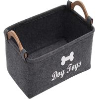 Storage Basket for Dog Toys, Felt Storage Box, Foldable Toy Box for Dogs with Handle, for Storing Pet Supplies and Pet Toys