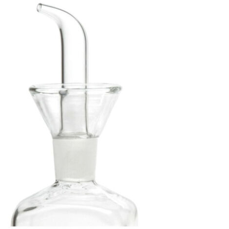 Vieux Huilier En Verre Soufflé Vert, Base Carrée - Super Déco Rétro Pour La Cuisine