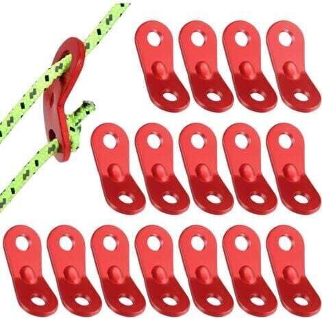 Fezf 10 Tendeurs De Tente 1 Trou – Alliage Aluminium Ultra-léger, Pour Corde De Hauban, Camping, Randonnée, Brillant