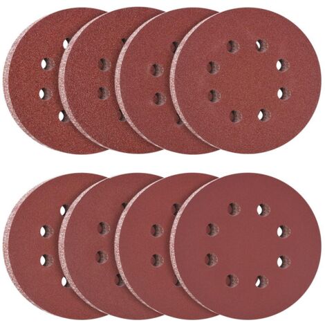 Lot De 50 Disques Abrasifs Auto-agrippants SBS – 125mm, 8 Trous, Grain 80, Corindon
