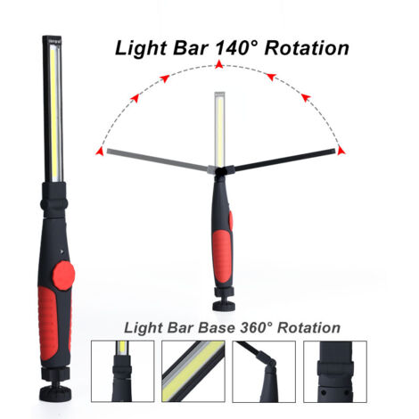 Lampe De Travail LED Portable KEL 2W COB 180lm – Alimentation 3xAAA, Crochet, IP20, Neuve