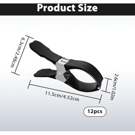 ROSYLEVE 12 Pinces Métalliques Pour Couverture Piscine Hors Sol - Avec Protection