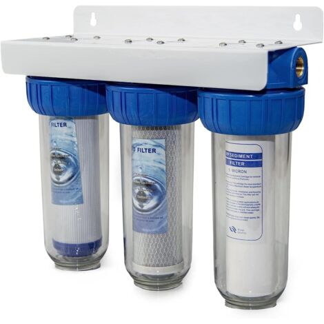 Kit Filtre à Eau Deux Étages NW-BR10B3 1/2 - 3/4 - 1 Raccord - Filtration Sédiments Et Charbon Actif