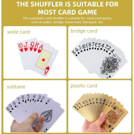 ZONJIE Mélangeur De Cartes Automatique Silencieux - Distributeur Électrique Poker Casino - Fonctionne à Piles
