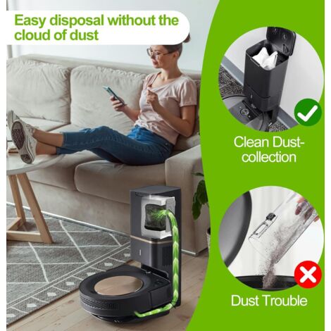 E-HAO Lot de 14 sacs d'aspirateur compatibles avec iRobot Roomba i/s/j, sacs à poussière de rechange pour Roomba 104/105/205/405/505/705/Q0520/j5 /j6 /j7 /j8 /i1 /i2 /i3 /i4 /i5 /i6 /i7  /i8 /S9