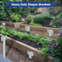 Traverse Paysagere Lot De 10 Supports De Traverses, Piquets De Traverse Ferroviaire Avec 60 Vis, Piquets De Support En Dents De Scie Robustes Pour Jardinière En Bois De Jardin, Parterres De Culture