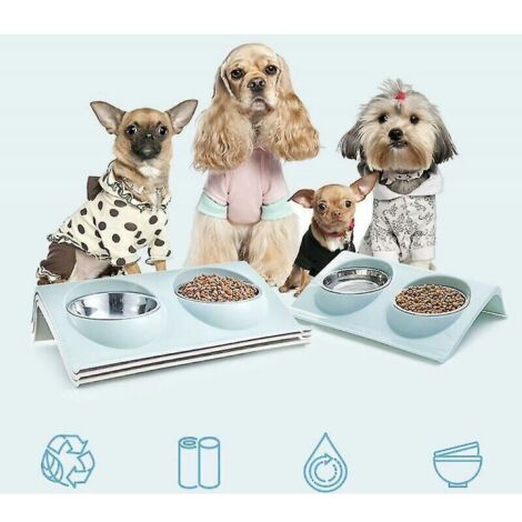 Bol D'eau Pliable Pour Chien Chat - Taille 13x13x5 Cm, TPE, Avec Carabiner, Idéal Voyage - 5
