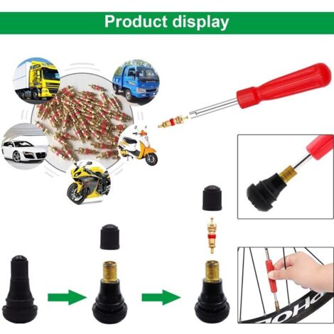 Kit D'outils Démontage Tige De Valve Pneu - Pour Voiture, Moto, Camion - Multifonction En Métal - Avec Boîte De Rangement